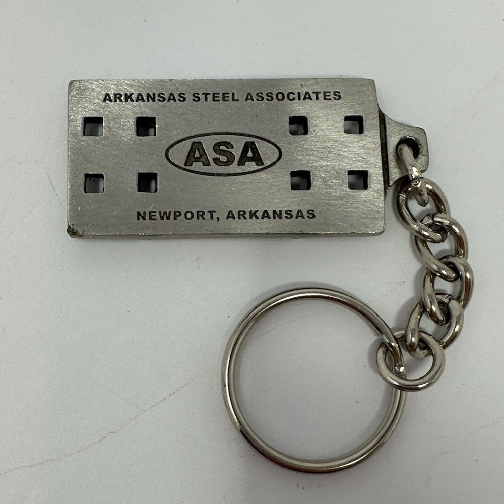 Arkansas Steel Associates ASA Keychain Newport Arkansas Metal Industrial Promo